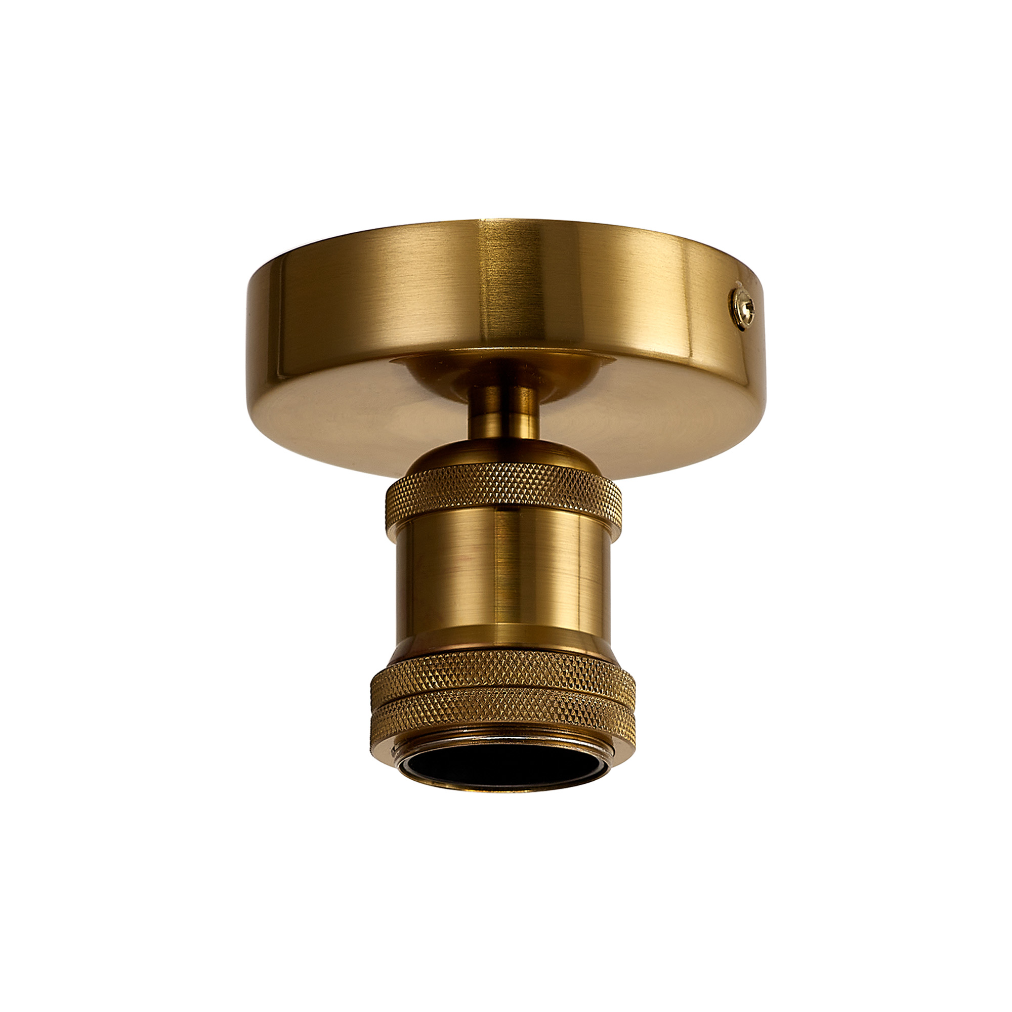 D0799  Dreifa Flush 1 Light Gilt Bronze, Black